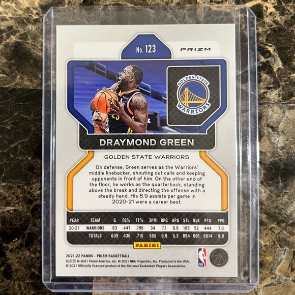 DRAYMOND GREEN PRIZM CARD PURPLE WAVE 2021-22 WARRIORS NBA - Picture 2 of 2